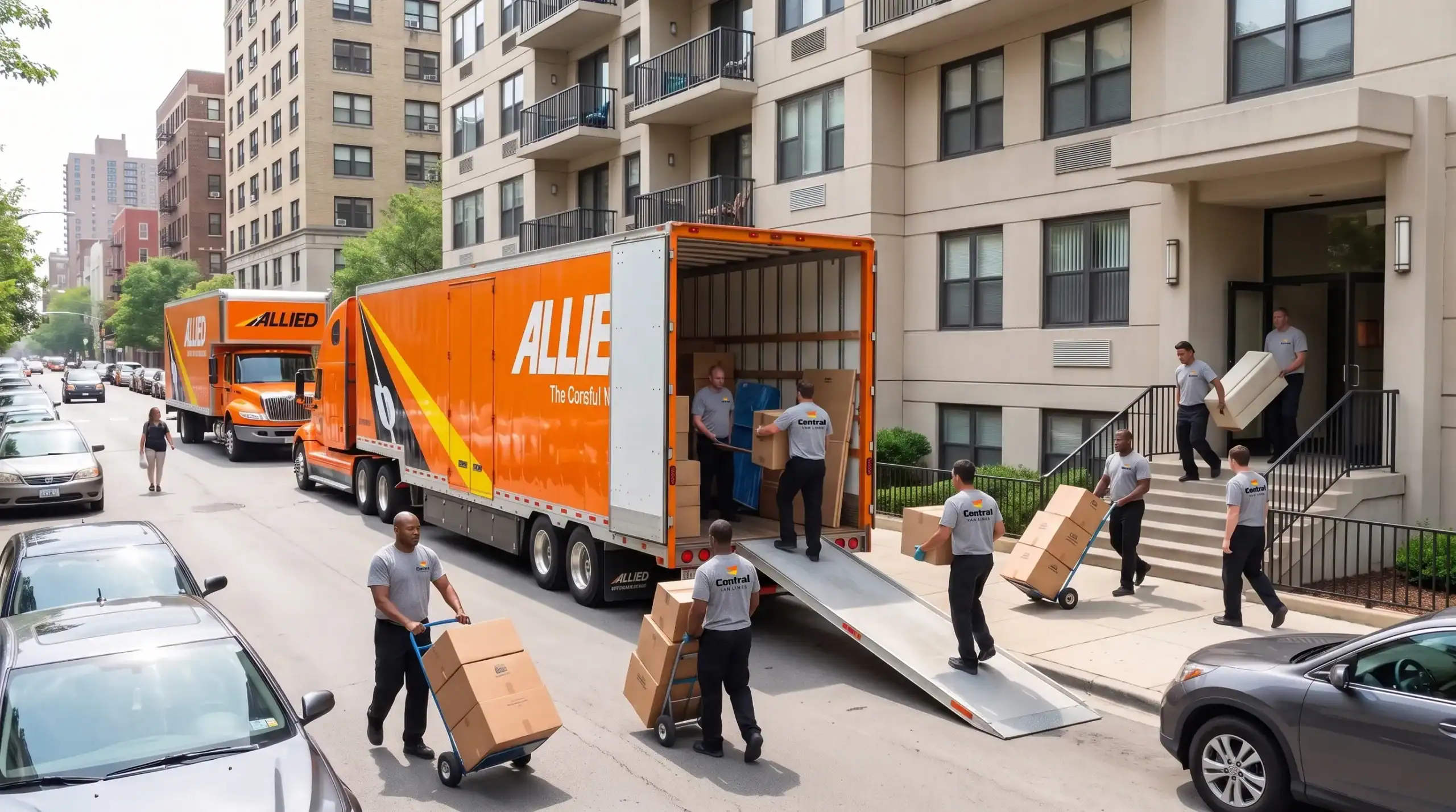 Central Van Lines crew handling a large-scale office move