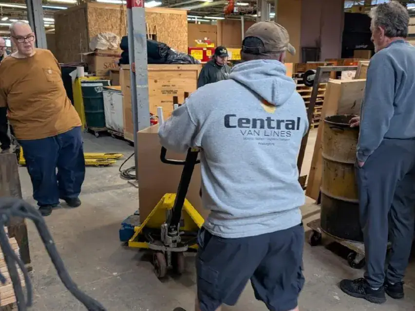 Central Van Lines crew handling a large-scale office move