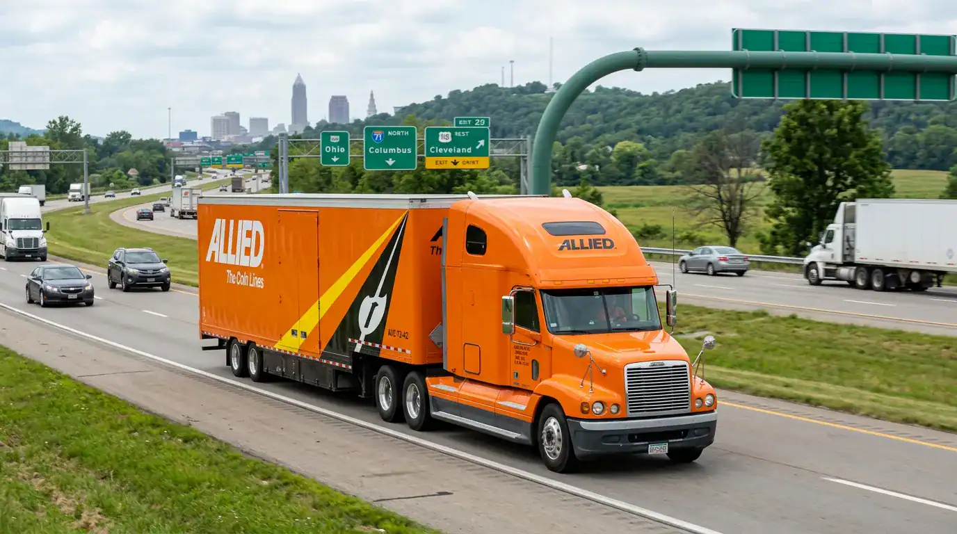 Central Van Lines moving truck on the highway
